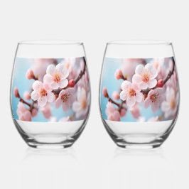 Pink Blossom Magic   Wijnglas Zonder Voet