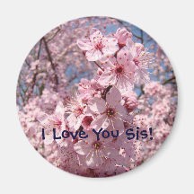 Pink Blossoms aimant I Love You Sis! mangues