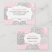 Pink Blossoms Baby shower Luier Raffle Tickets Informatiekaartje (Voorkant / Achterkant)
