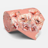 Pink blossoms neck tie stropdas (Opgerold)