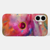 PINK BLUE ABSTRACTE WATERVERF 3D RODE RUBY GEMSTON Case-Mate iPhone CASE (Achterkant (horizontaal))