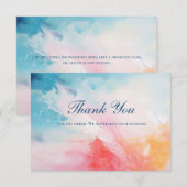 Pink Blue Abstrait Business Cartes de remerciement (Devant / Derrière)