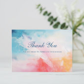 Pink Blue Abstrait Business Cartes de remerciement (Debout devant)
