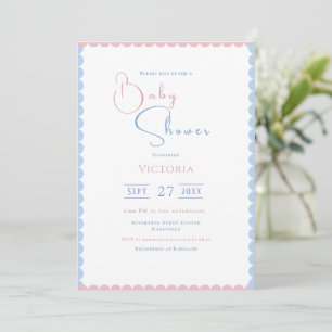 Pink & Blue Balloons Baby shower Uitnodiging