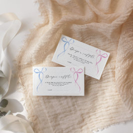 Pink Blue Bow Luier Raffle Ticket Baby shower Informatiekaartje