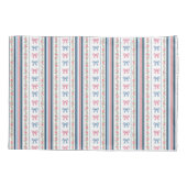 Pink Blue coquette bow Florals Stripes Trendy Girl Kussensloop (Achterkant)