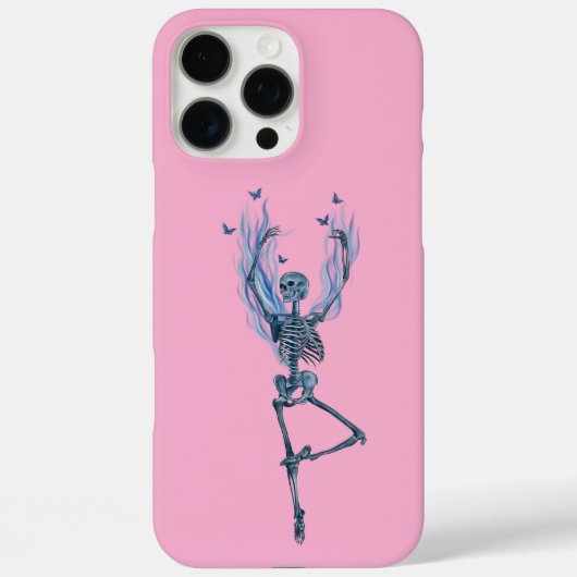 Pink Blue Flames Ballerina Dancing Skeleton Design Case-Mate iPhone Case (Achterkant)