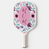 Pink Blue Floral Pickleball Paddle for Mom Gift (Achterkant)