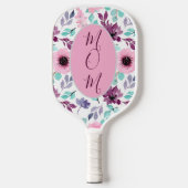 Pink Blue Floral Pickleball Paddle for Mom Gift (Voorkant)