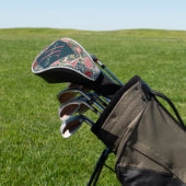 Pink Blue Floral William Morris Elegant Monogram Golfheadcover (Insitu)