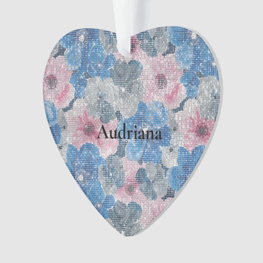 Pink Blue Flowers Sparkle (devant)