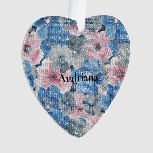 Pink Blue Flowers Sparkle (devant)