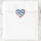 Pink Blue Flowers Sparkle Hart Sticker (Tas)