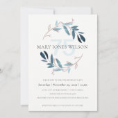 PINK BLUE FOLIAGE WREATH TOUT ÂGE 75 CARTE D'ANNIV (Devant)