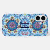 PINK BLUE FRACTAL CIRCLS MONOGRAM Case-Mate iPhone CASE (Achterkant (horizontaal))
