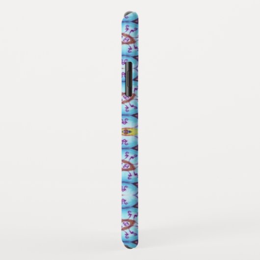 PINK BLUE FRACTAL CIRCLS MONOGRAM Case-Mate iPhone CASE (Achterkant/rechts)