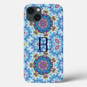 PINK BLUE FRACTAL CIRCLS MONOGRAM iPhone 13 HOESJE