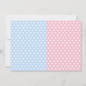 Pink Blue Genre Révéler Baby Shower Invitations (Dos)