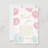 Pink Blue Genre Révéler Merci Note Carte (Devant)