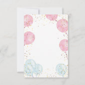 Pink Blue Genre Révéler Merci Note Carte (Dos)