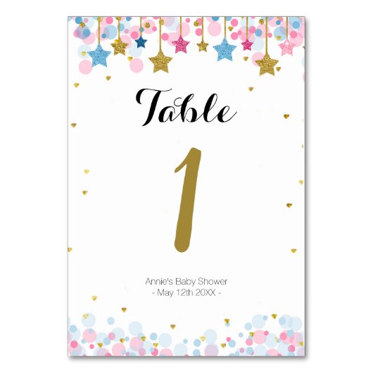 Pink Blue Gold scintille numéro de la table (Par défaut)