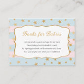 Pink Blue Gold Stars jumeaux réserver carte (Devant)