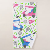 Pink Blue Green Golf Preppy (Serviette de bain)