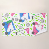 Pink Blue Green Golf Preppy (Serviette de bain)