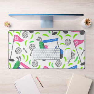 Pink Blue Green Golf Preppy Golf Panier Tee - shir