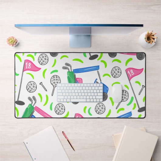 Pink Blue Green Golf Preppy Golf Panier Tee - shir (Bureau 1)