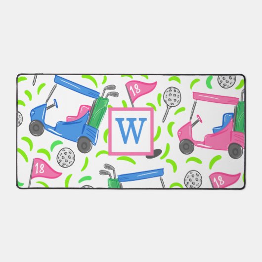 Pink Blue Green Golf Preppy Monogramme initial (Recto)