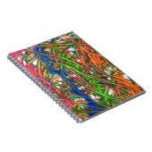 Pink, Blue, Green, Orange, Marble Artwork Notitieboek (Rechterzijde)