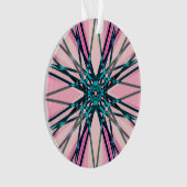 Pink Blue Grey Fractal Snowflake Winter Festive Ornament (voorkant)
