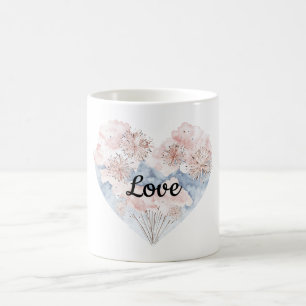 Pink Blue Heart Koffiemok