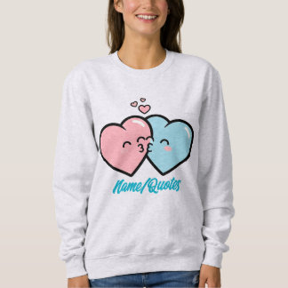 Pink & Blue Hearts Kiss Trui