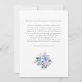 Pink Blue Hydrangeas 65e carte d'anniversaire Dema (Dos)