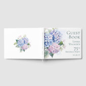 Pink Blue Hydrangeas 75th Birthday  Gastenboek (Volledig)