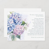 Pink Blue Hydrangeas 80th Birthday Card Request Informatiekaartje (Voorkant / Achterkant)