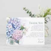 Pink Blue Hydrangeas 85th Birthday  Bedankkaart (Staand voorkant)