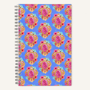 Pink Blue Island Tropical Zee Turtles Floral Notitieboek