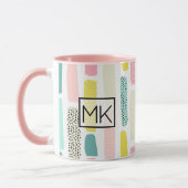 Pink, Blue jaune Pastel Paintbrush Café Mug (Gauche)