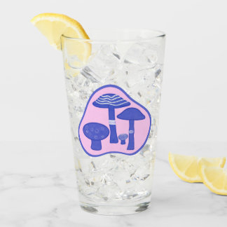 'Pink & Blue Mushroom' Pint Glass Glas