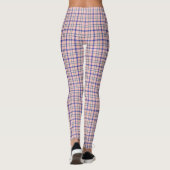 Pink Blue Plaid Classic Pattern Retro Leggings (Achterkant)