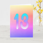 Pink Blue Purple Gradient 13e carte d'anniversaire (Fleur jaune)