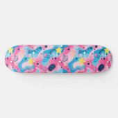 Pink Blue Retro Y2K Unique Design Skateboard (Horz)