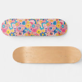 Pink Blue Retro Y2K Unique Design Skateboard (Horz)