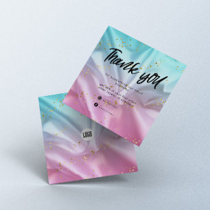 Pink Blue Satin Parties scintillant Business Carte