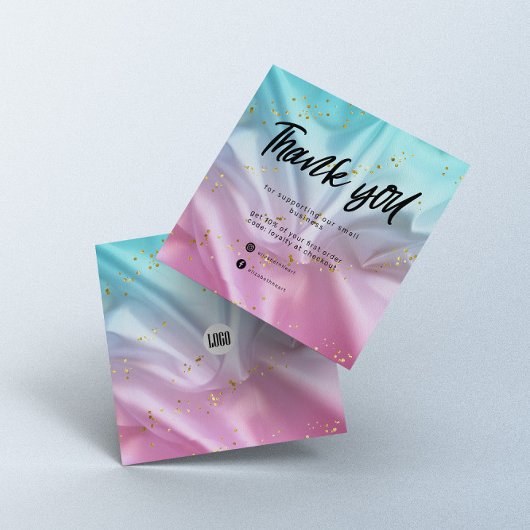 Pink Blue Satin Parties scintillant Business Carte