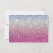 Pink blue silver ombre glam glitter Save The Date (Dos)