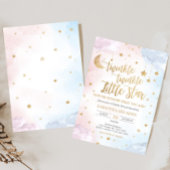 Pink Blue Twinkle Little Star Gender Reveal Kaart